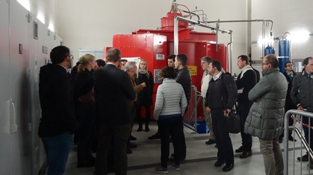 The consortium visiting the hydroelectirc powerplant Keselstrasse in Kempten